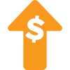 Arrow with money icon